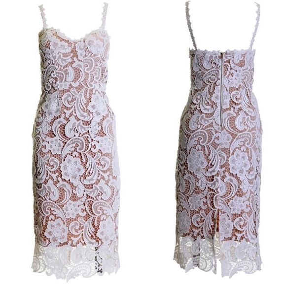 L’ATISTE by Amy White Crochet Lace Midi Dress Sz S - Picture 1 of 15